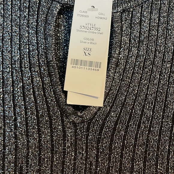 NWT White House Black Markets shimmer Ombre shell sleeveless shirt size XS - Picture 6 of 8